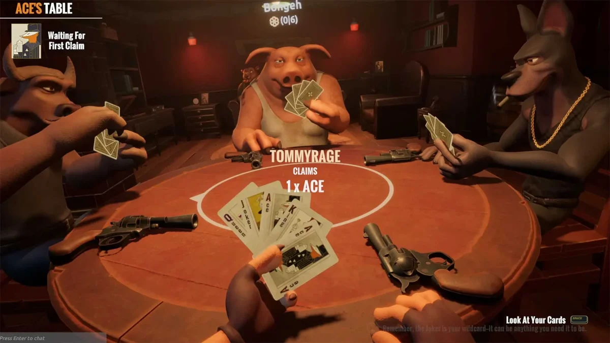 Liars Bar russisch roulette videospiel gameplay