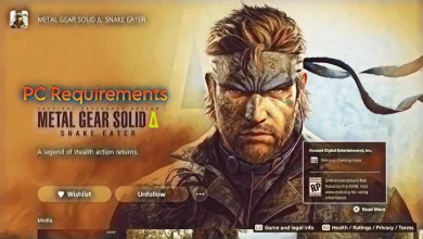 سیستم مورد نیاز Metal Gear Solid Delta: Snake Eater