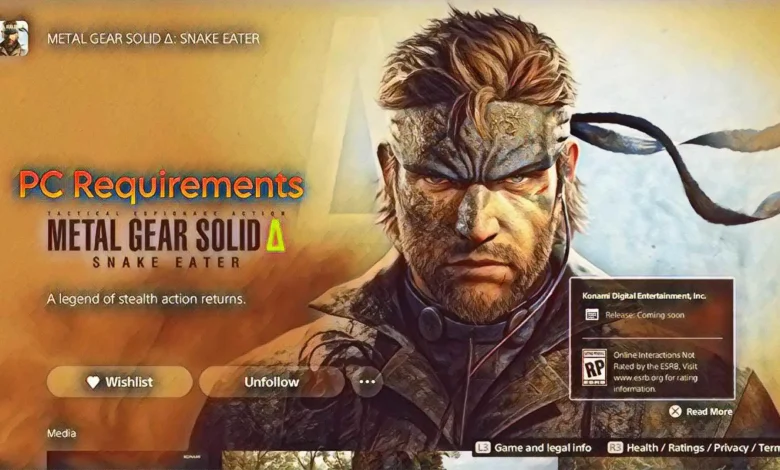 سیستم مورد نیاز Metal Gear Solid Delta: Snake Eater